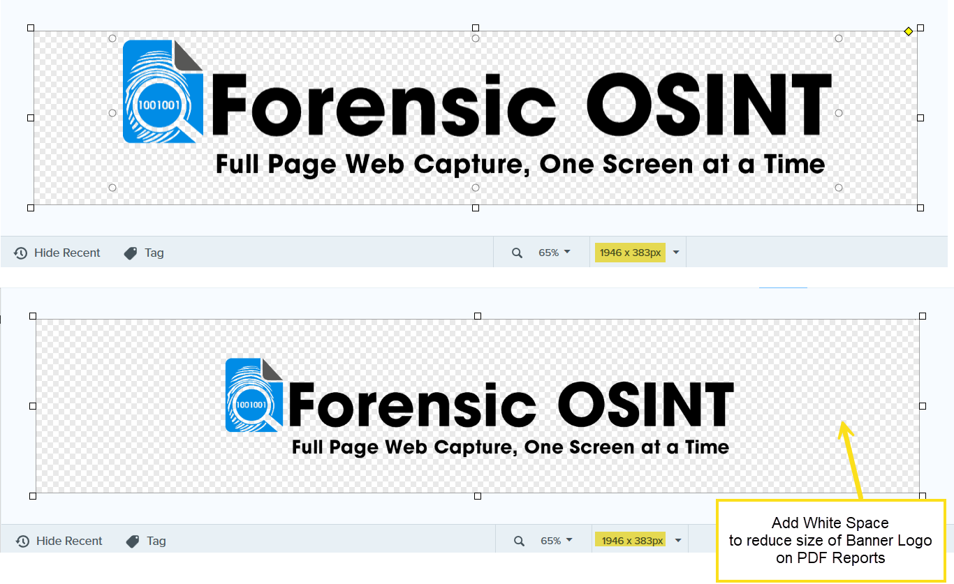 Click to view larger image Banner comparison showing difference when white space is added