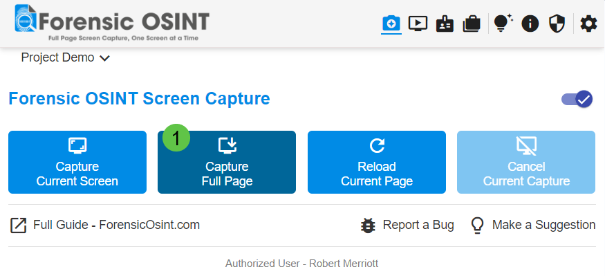 Click to view larger image Capture Full Page with Forensic OSINT