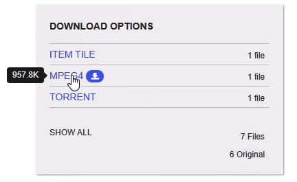 Download Options list