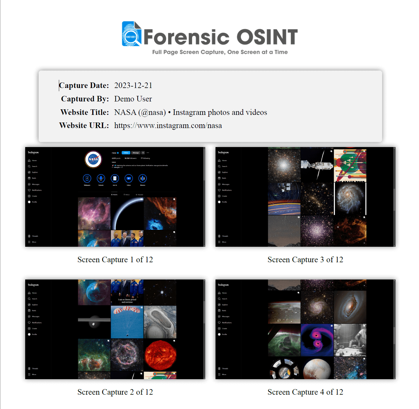 Nasa screen capture overlap example