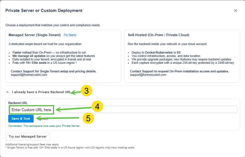 Click to view larger image On-Prem Single Tenant Setup Step 2